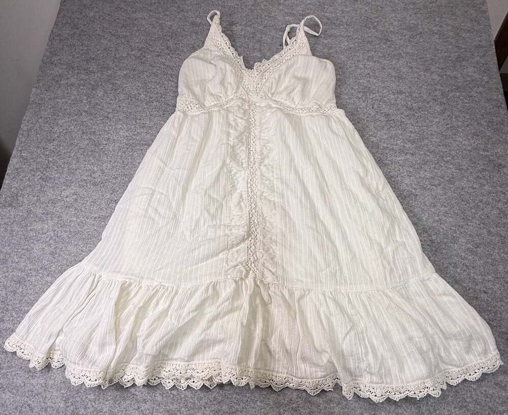 Shyanne White Lace Trim Cottagecore Sundress XS